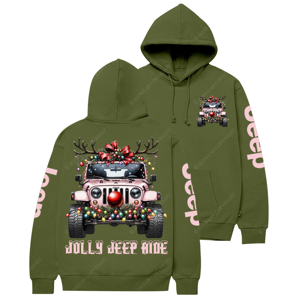 Jolly Jp Ride Pink Christmas Casual Hoodie