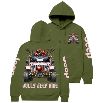 Jolly Jp Ride Pink Christmas Casual Hoodie