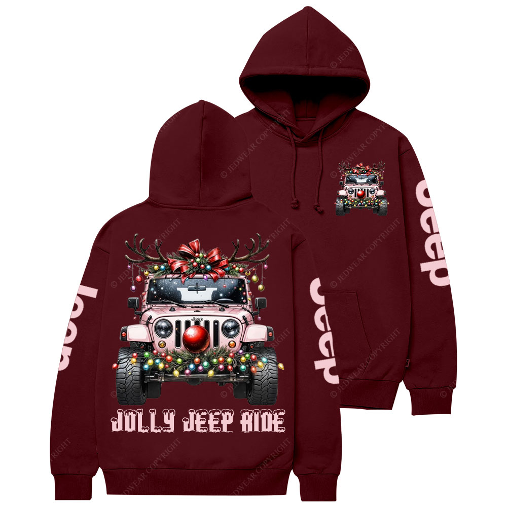 Jolly Jp Ride Pink Christmas Casual Hoodie