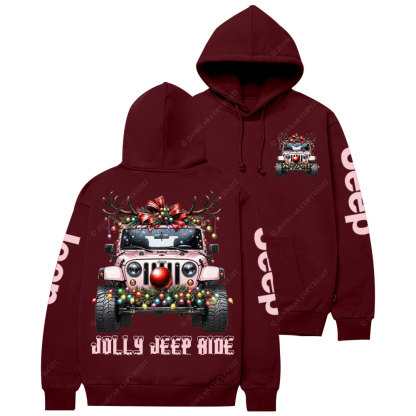 Jolly Jp Ride Pink Christmas Casual Hoodie