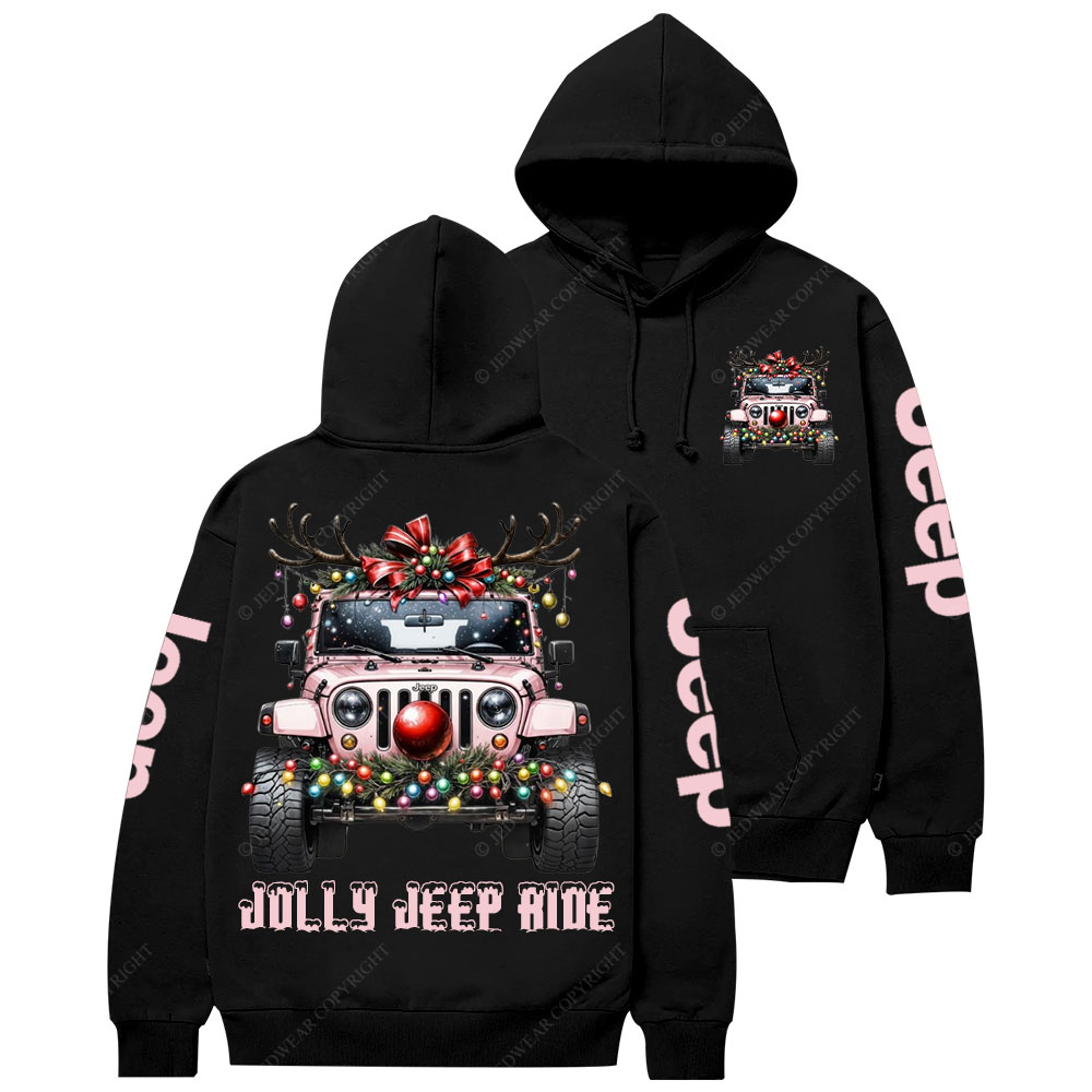 Jolly Jp Ride Pink Christmas Casual Hoodie