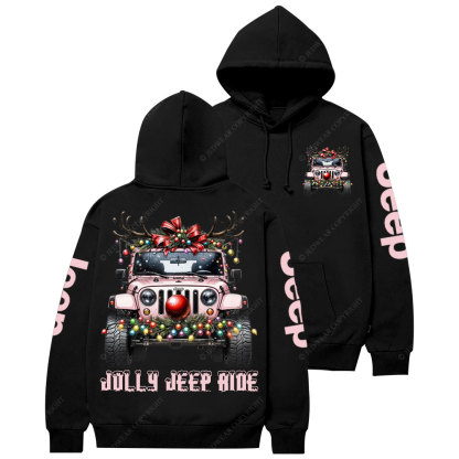 Jolly Jp Ride Pink Christmas Casual Hoodie