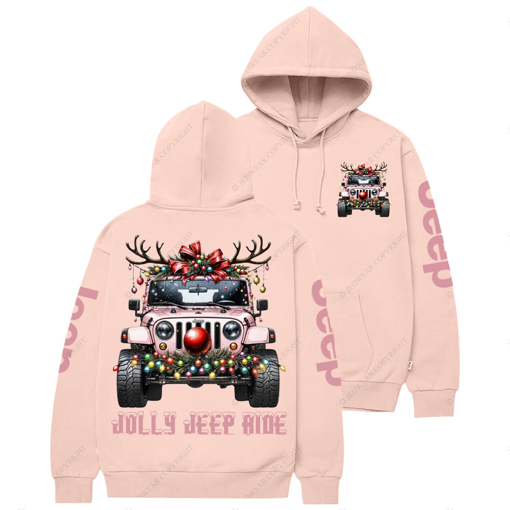Jolly Jp Ride Pink Christmas Casual Hoodie