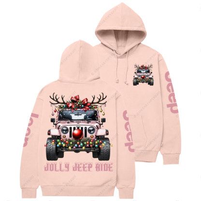 Jolly Jp Ride Pink Christmas Casual Hoodie