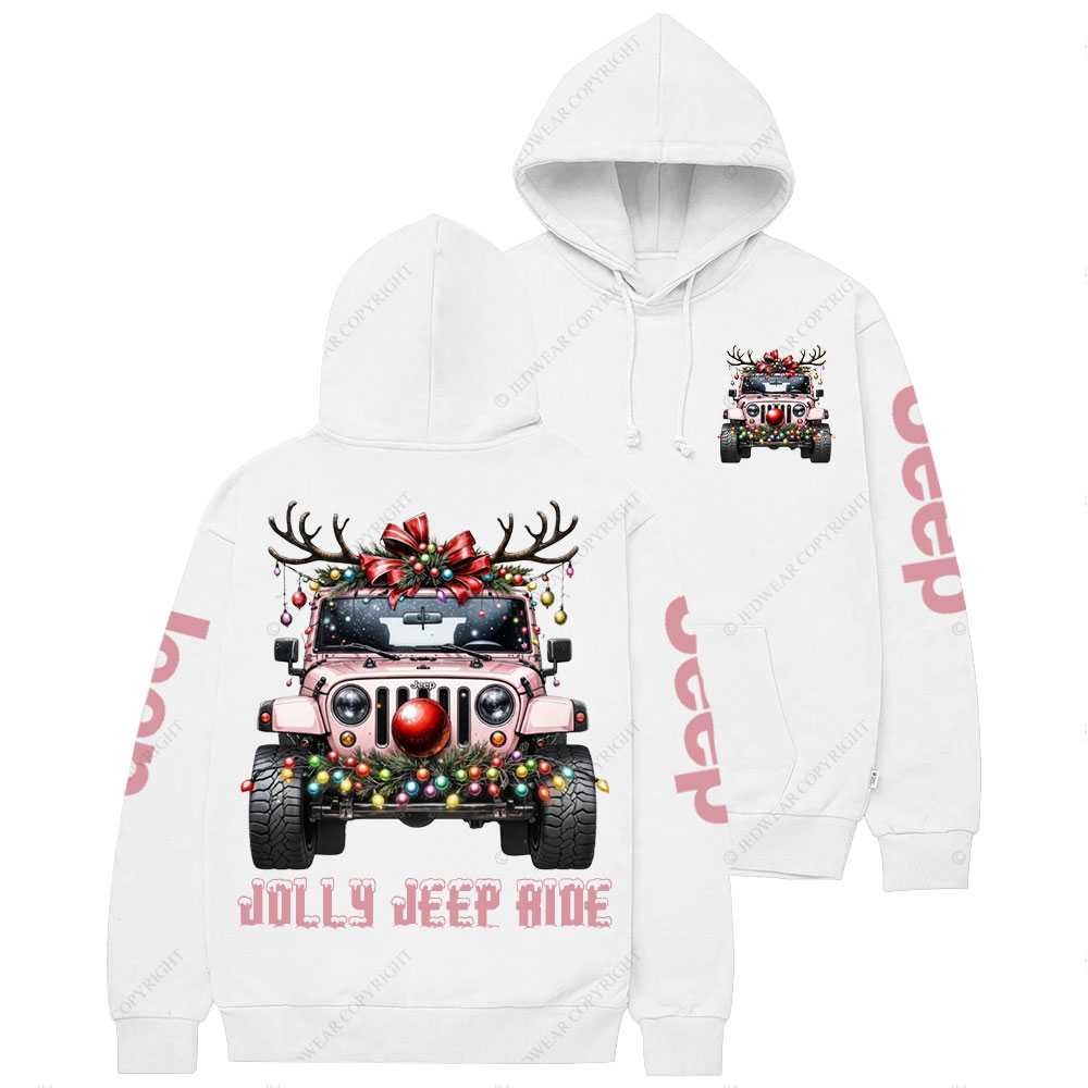 Jolly Jp Ride Pink Christmas Casual Hoodie