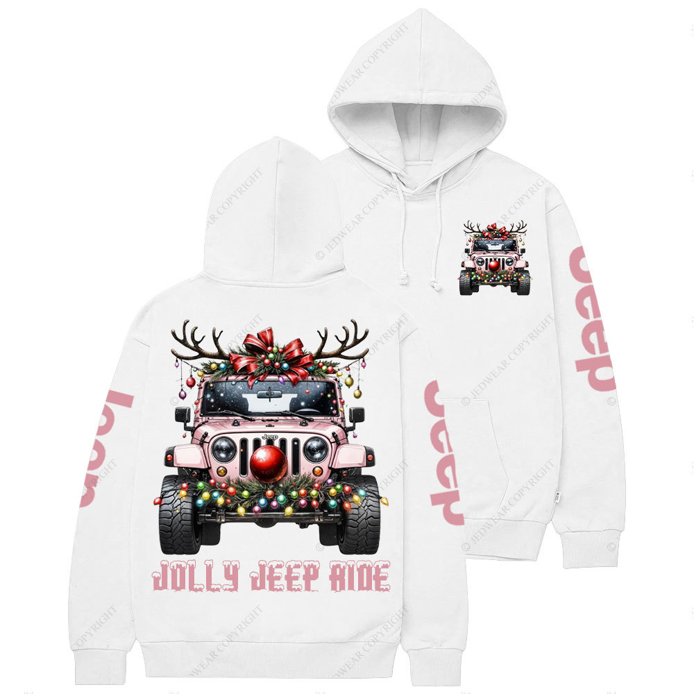 Jolly Jp Ride Pink Christmas Casual Hoodie
