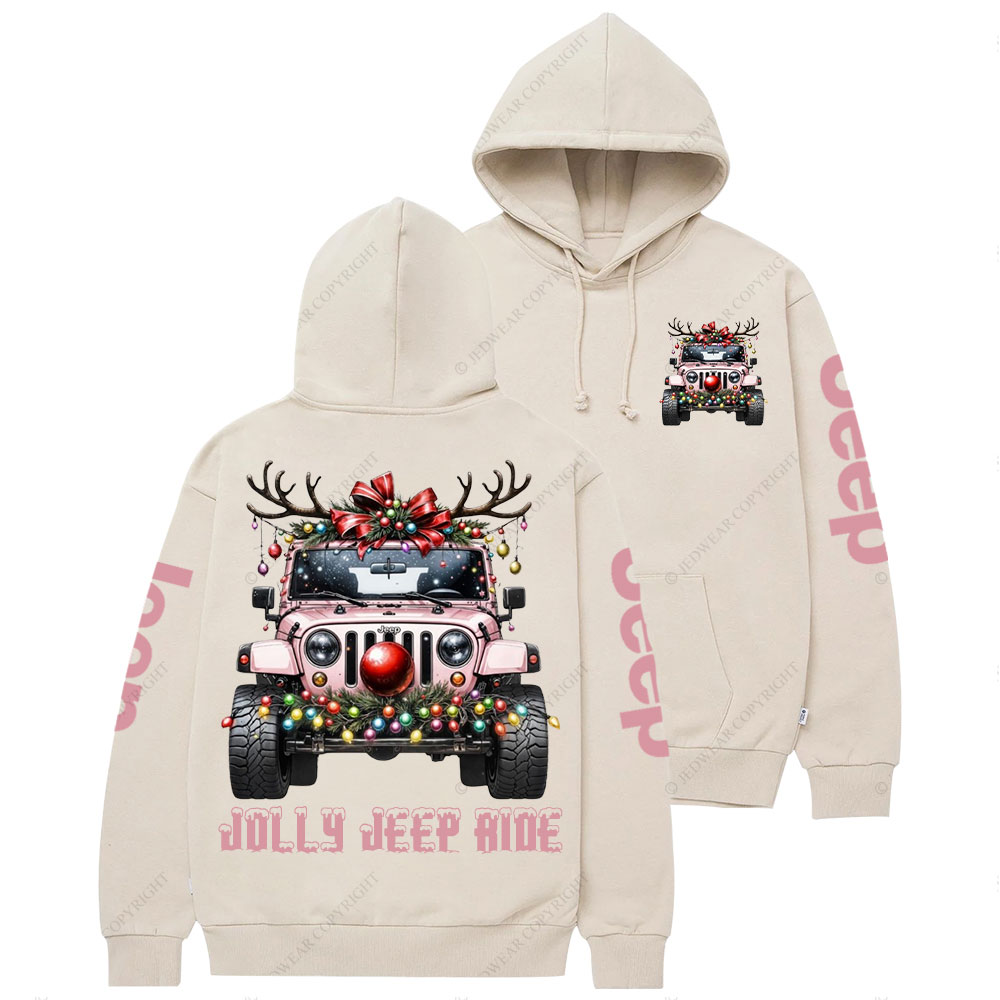 Jolly Jp Ride Pink Christmas Casual Hoodie