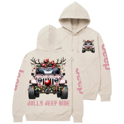 Jolly Jp Ride Pink Christmas Casual Hoodie