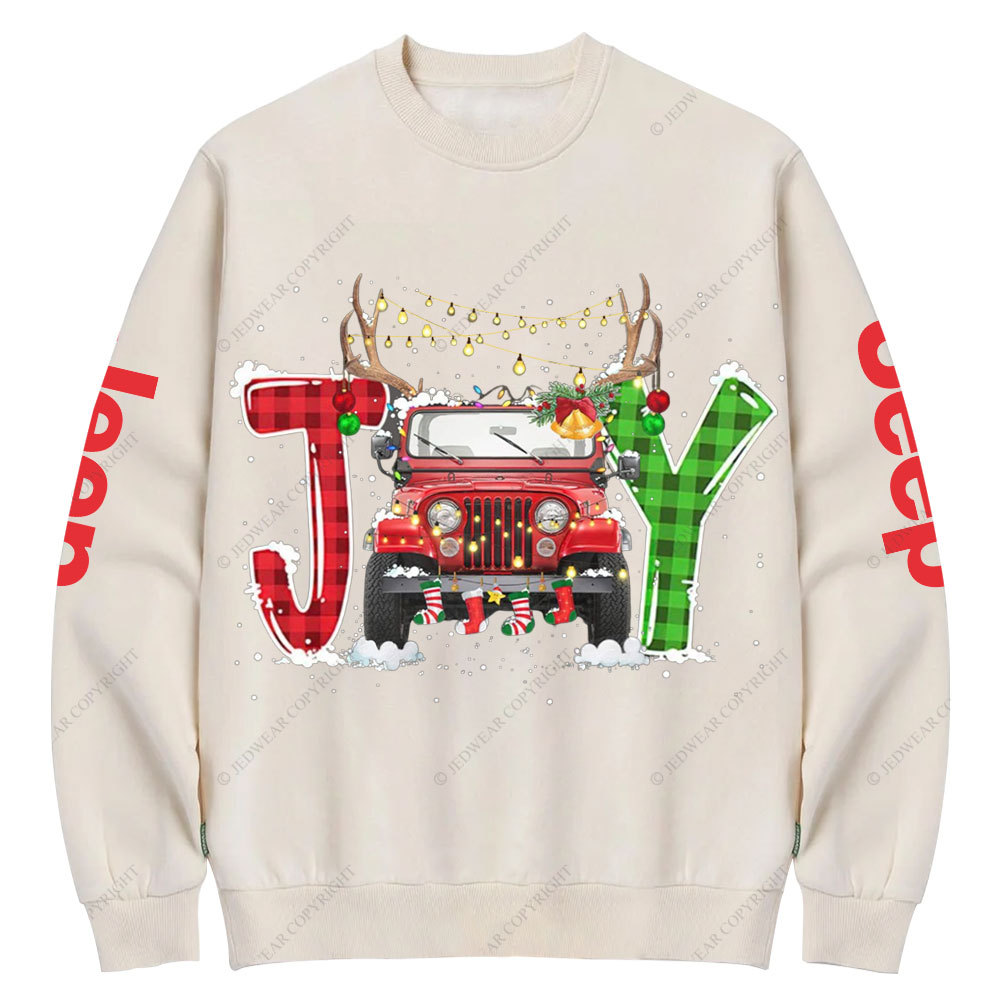 Joy Jp Xmas Merry Christmas Crew Neck Sweatshirt