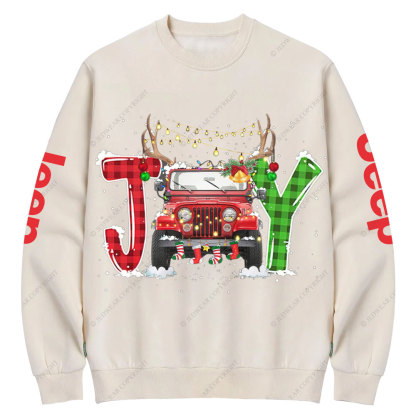 Joy Jp Xmas Merry Christmas Crew Neck Sweatshirt