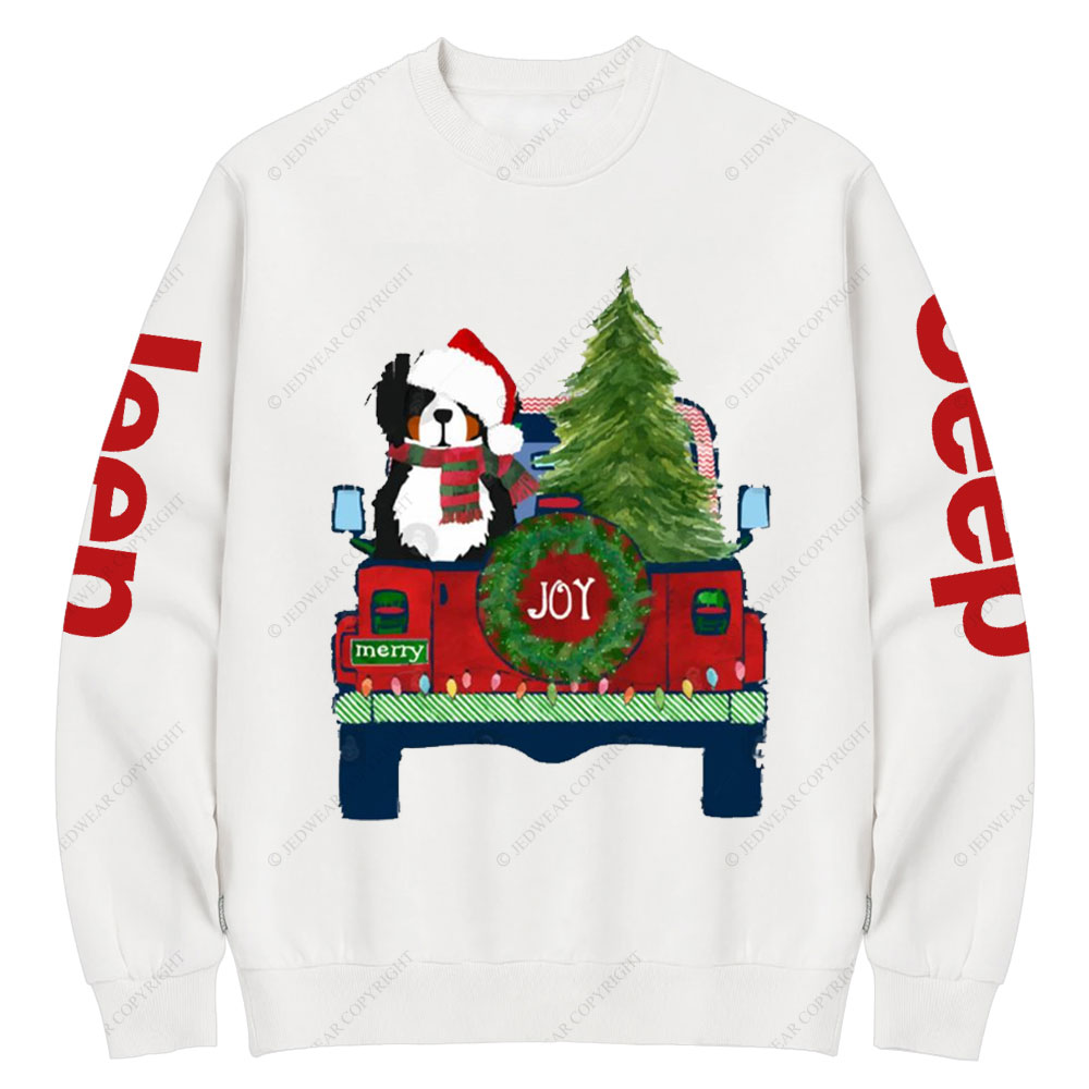 Cute Bernese Mt Dog Christmas Jp Crew Neck Sweatshirt