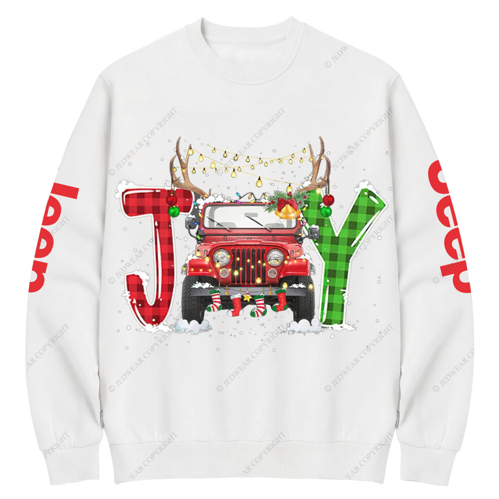 Joy Jp Xmas Merry Christmas Crew Neck Sweatshirt