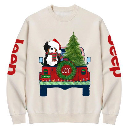 Cute Bernese Mt Dog Christmas Jp Crew Neck Sweatshirt