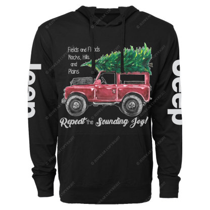 Christmas Joy Jp Watercolor Print Oversized Lightweight Hoodie