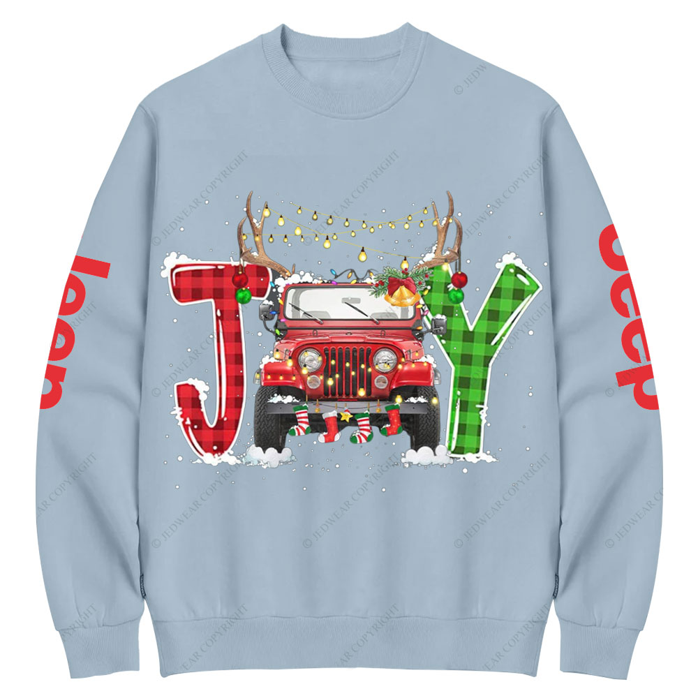 Joy Jp Xmas Merry Christmas Crew Neck Sweatshirt