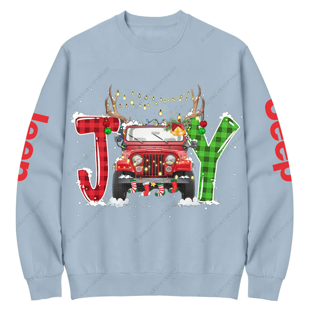 Joy Jp Xmas Merry Christmas Crew Neck Sweatshirt