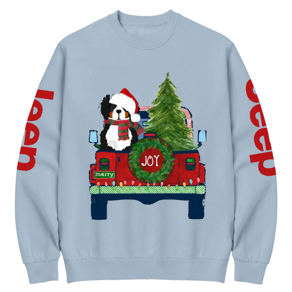 Cute Bernese Mt Dog Christmas Jp Crew Neck Sweatshirt