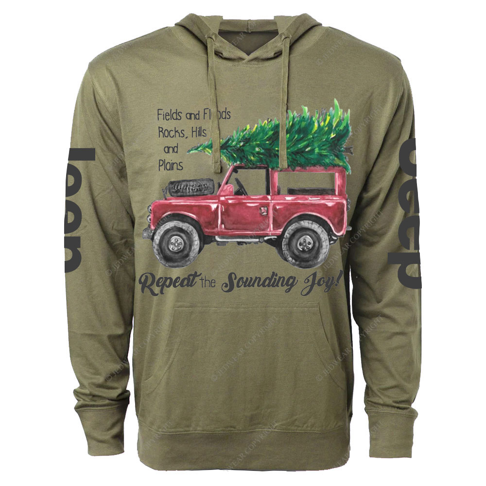 Christmas Joy Jp Watercolor Print Oversized Lightweight Hoodie