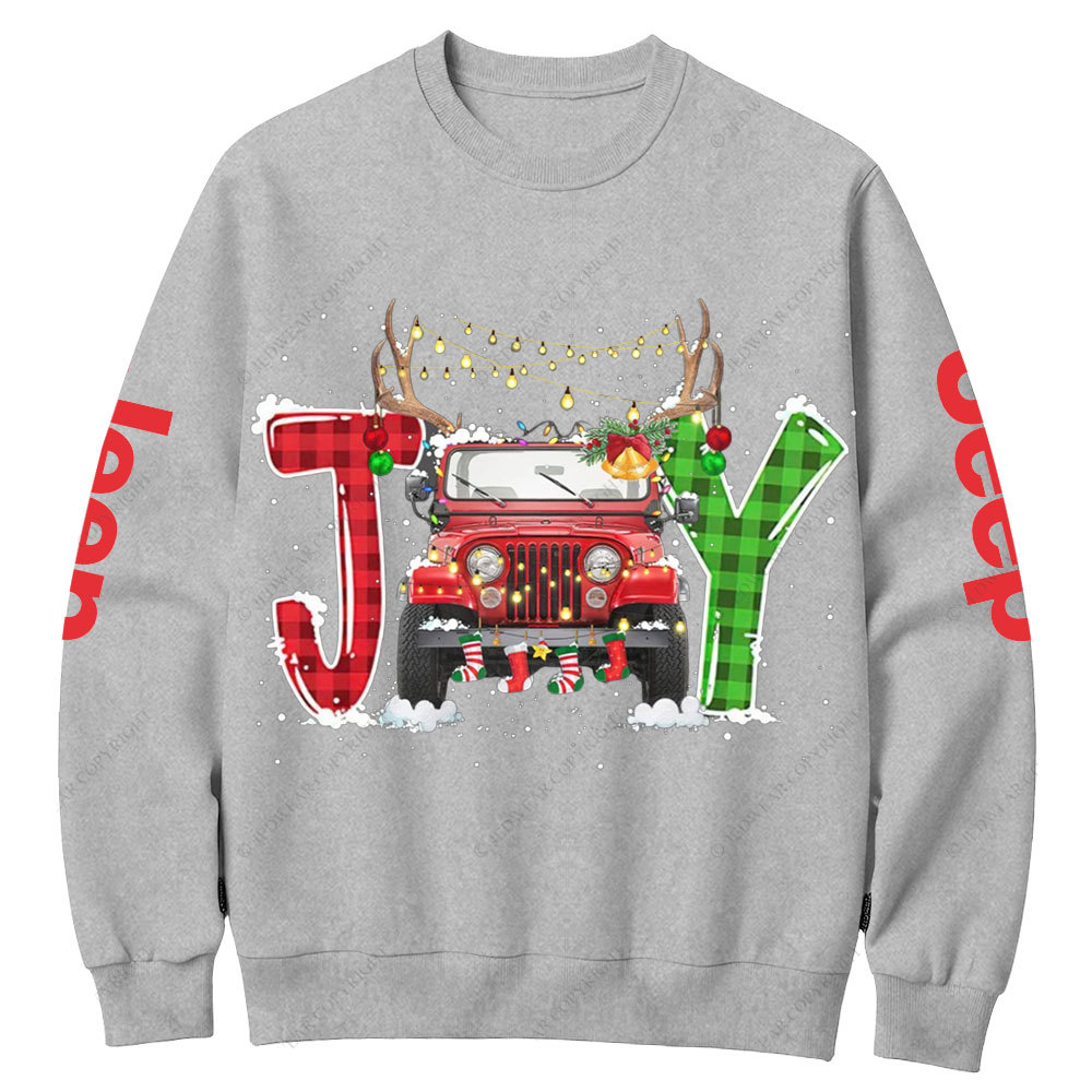 Joy Jp Xmas Merry Christmas Crew Neck Sweatshirt