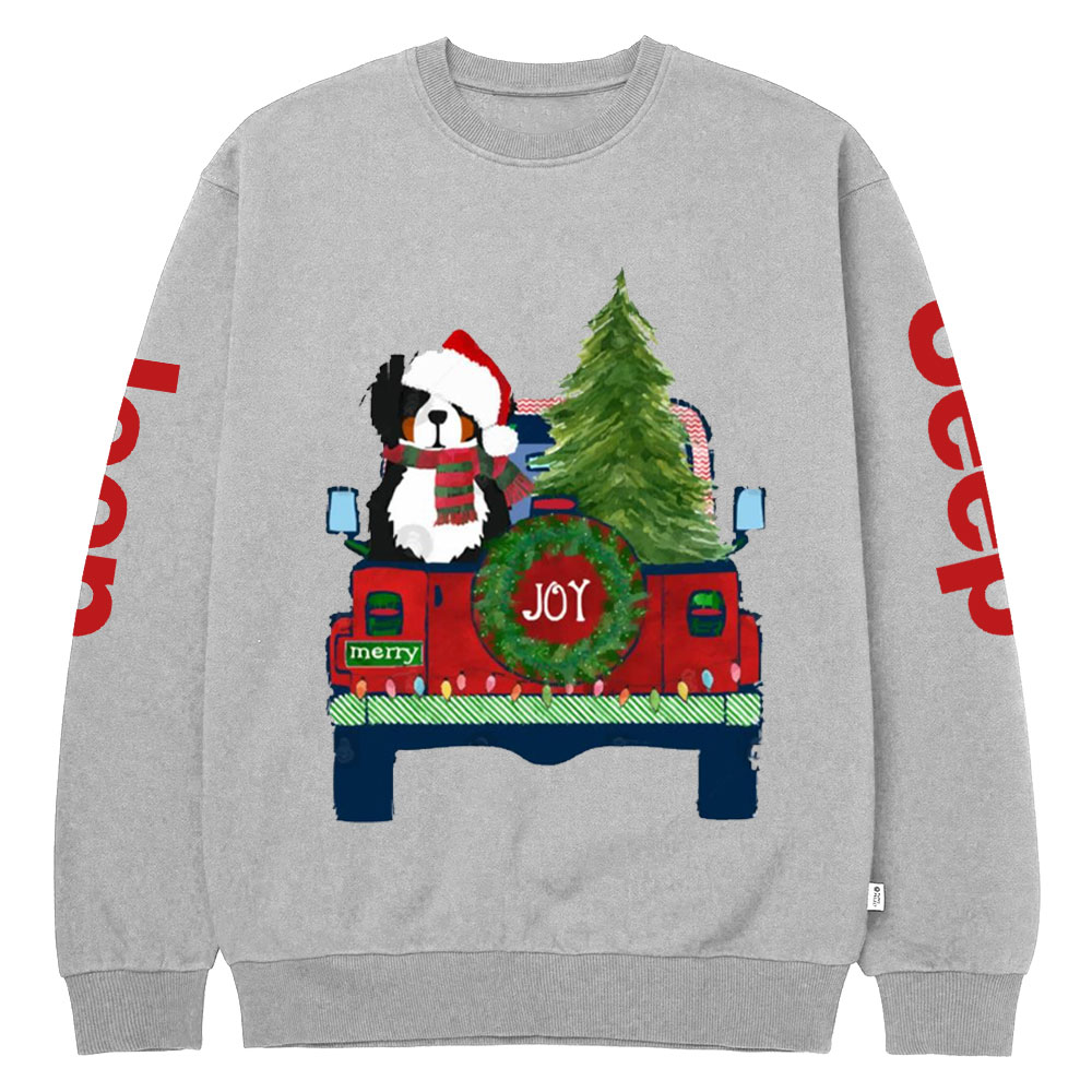 Cute Bernese Mt Dog Christmas Jp Crew Neck Sweatshirt