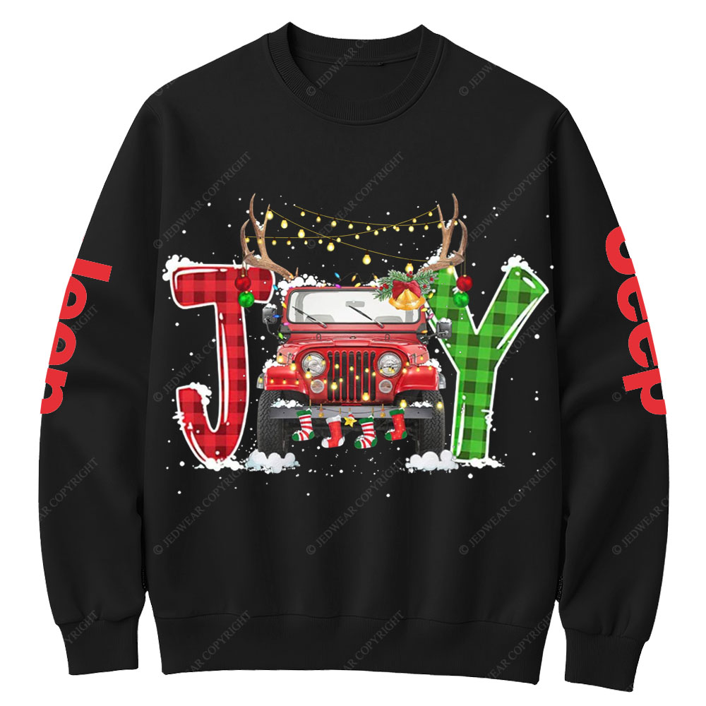 Joy Jp Xmas Merry Christmas Crew Neck Sweatshirt