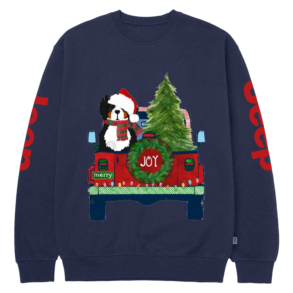 Cute Bernese Mt Dog Christmas Jp Crew Neck Sweatshirt