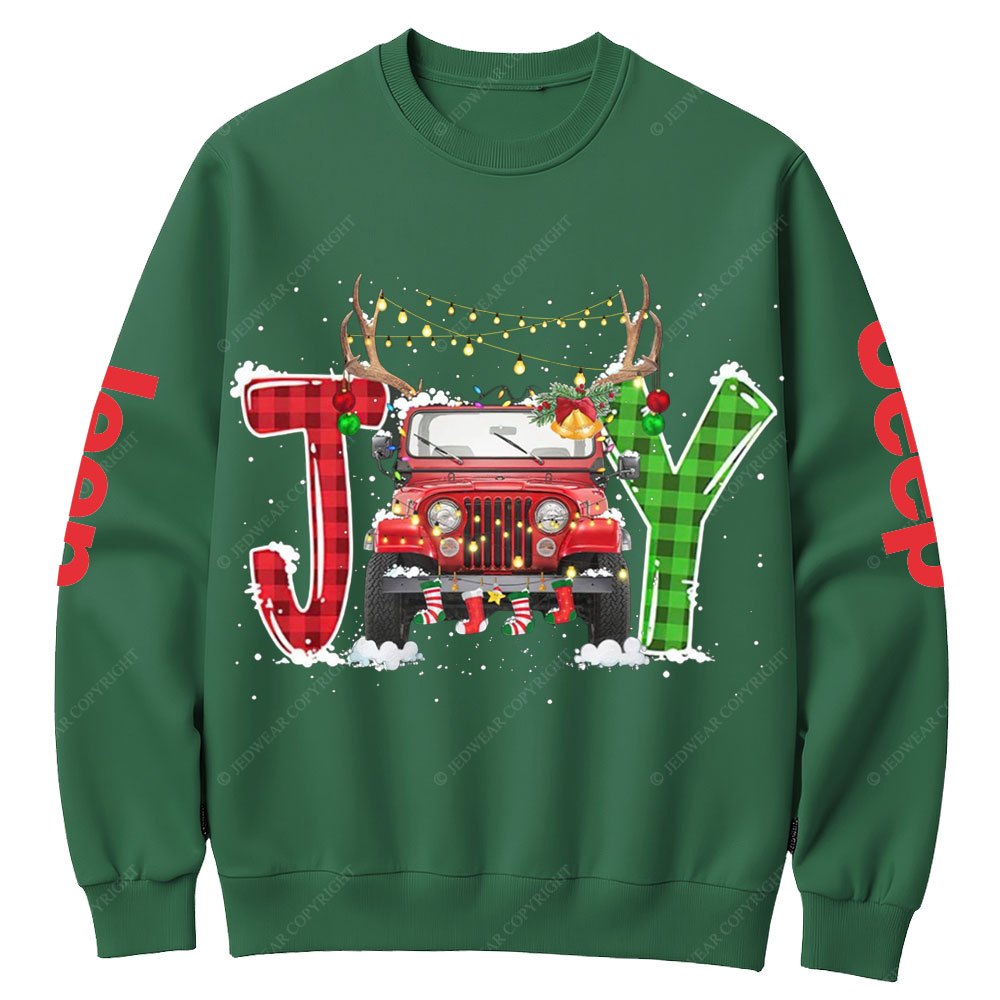 Joy Jp Xmas Merry Christmas Crew Neck Sweatshirt