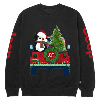 Cute Bernese Mt Dog Christmas Jp Crew Neck Sweatshirt