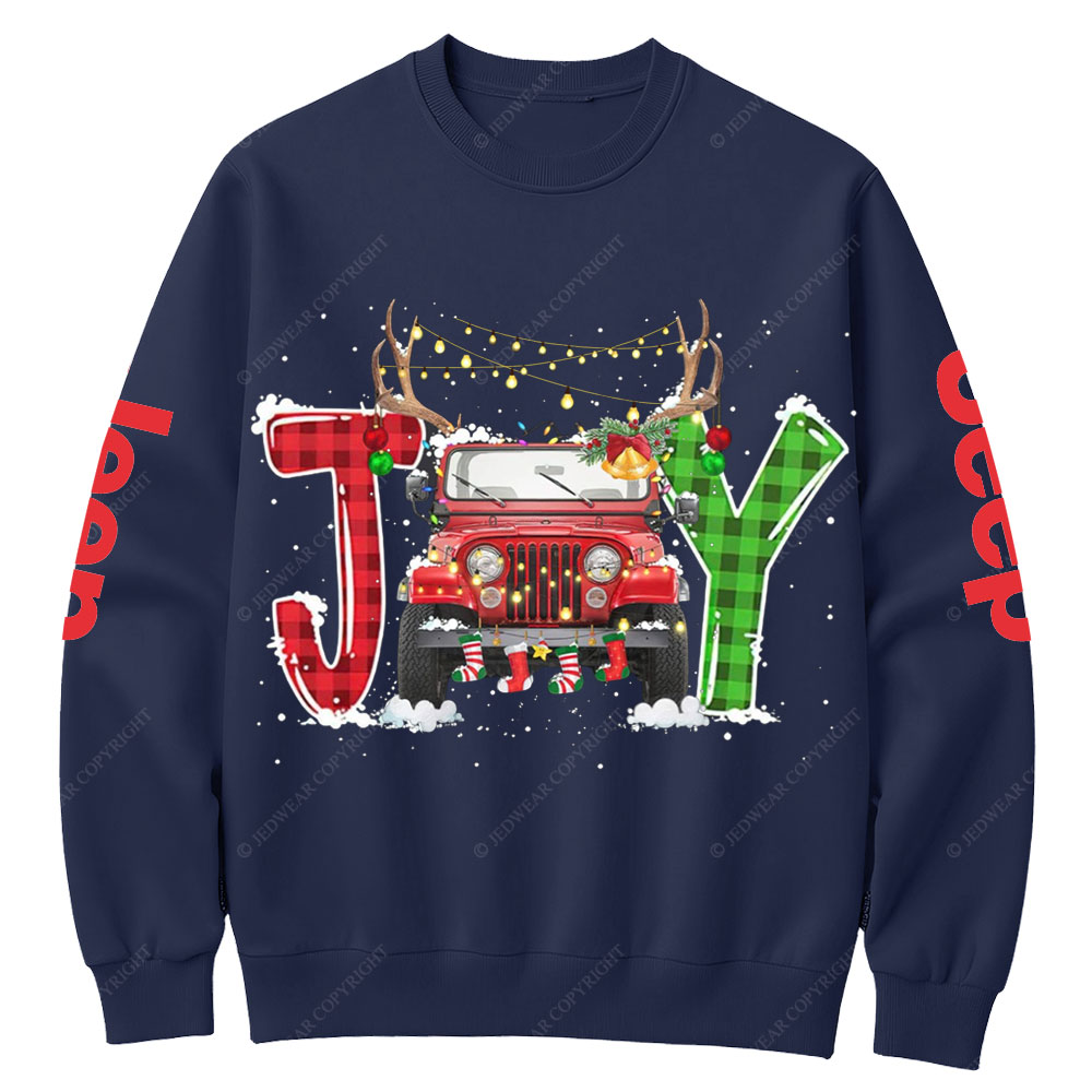 Joy Jp Xmas Merry Christmas Crew Neck Sweatshirt