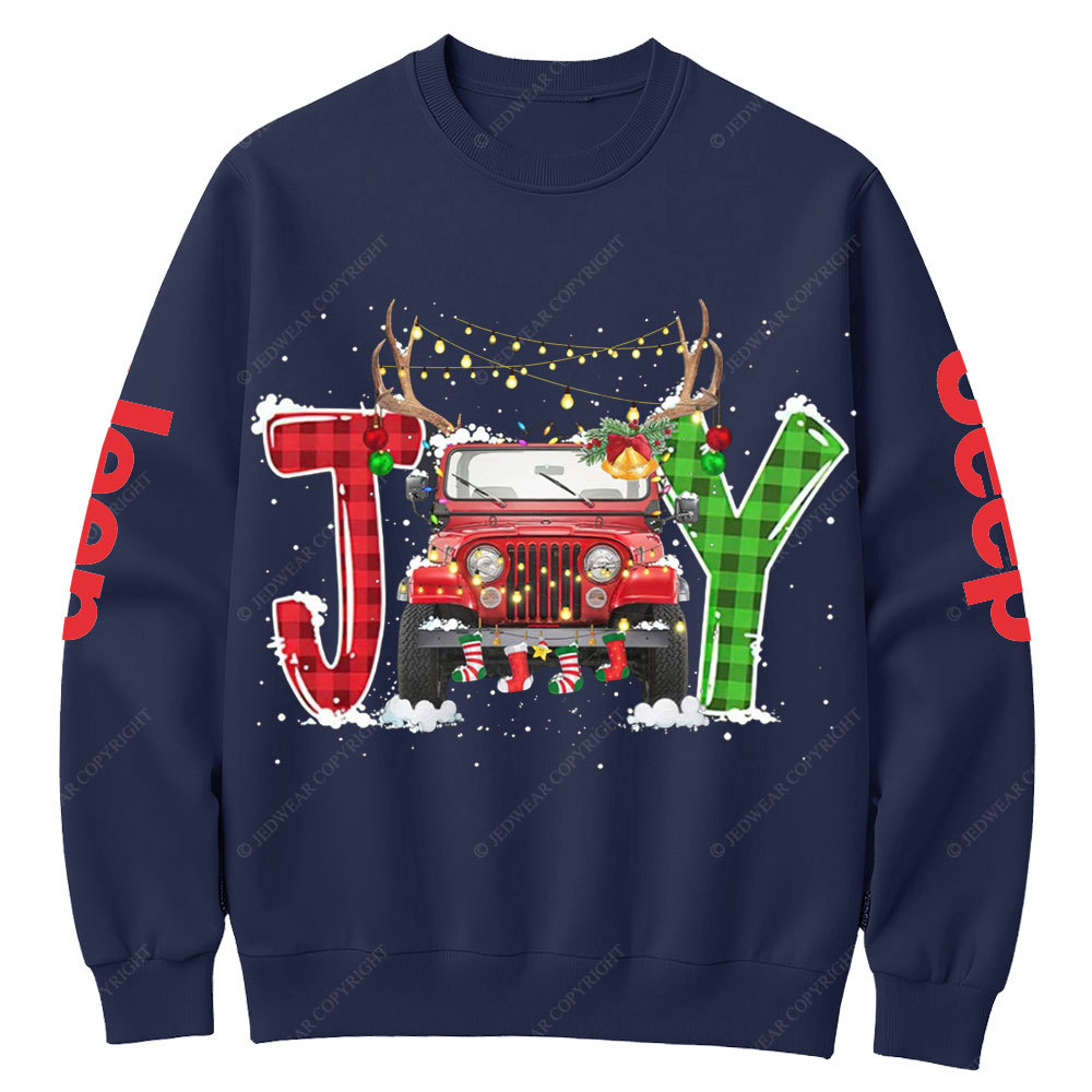 Joy Jp Xmas Merry Christmas Crew Neck Sweatshirt