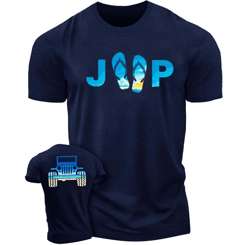 Jp Car With Beach Flip Flops T-Shirt