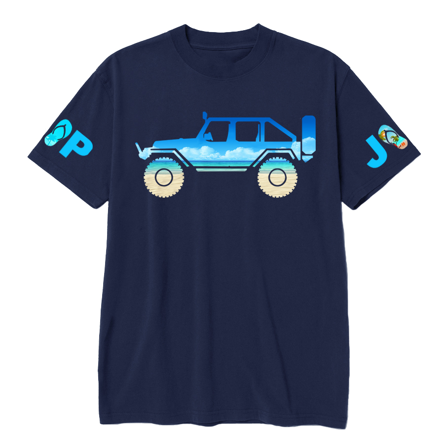 Jp Car With Blue Beach T-Shirt