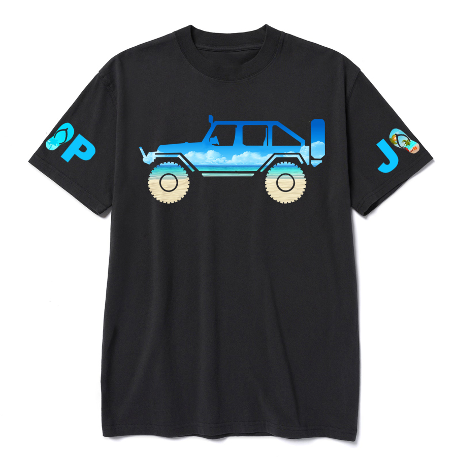 Jp Car With Blue Beach T-Shirt