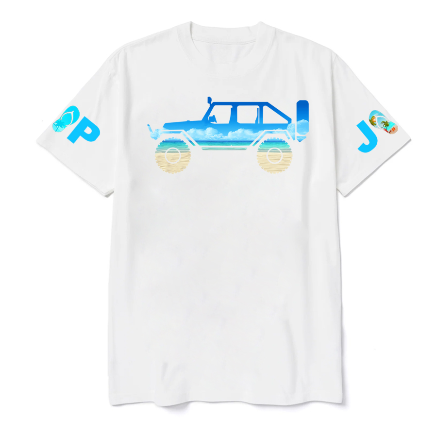 Jp Car With Blue Beach T-Shirt