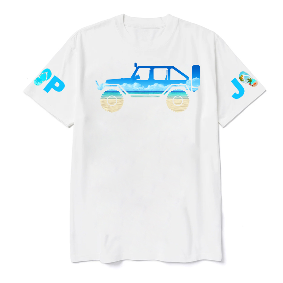 Jp Car With Blue Beach T-Shirt