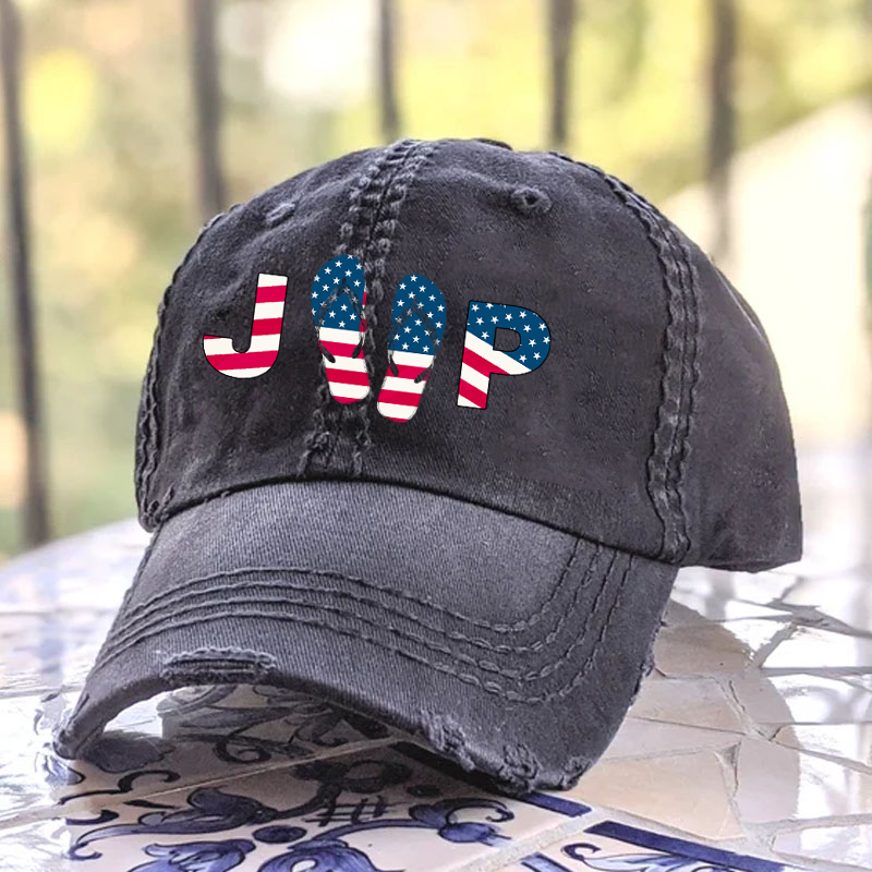 Jp USA Flag Flip Flop Baseball Cap