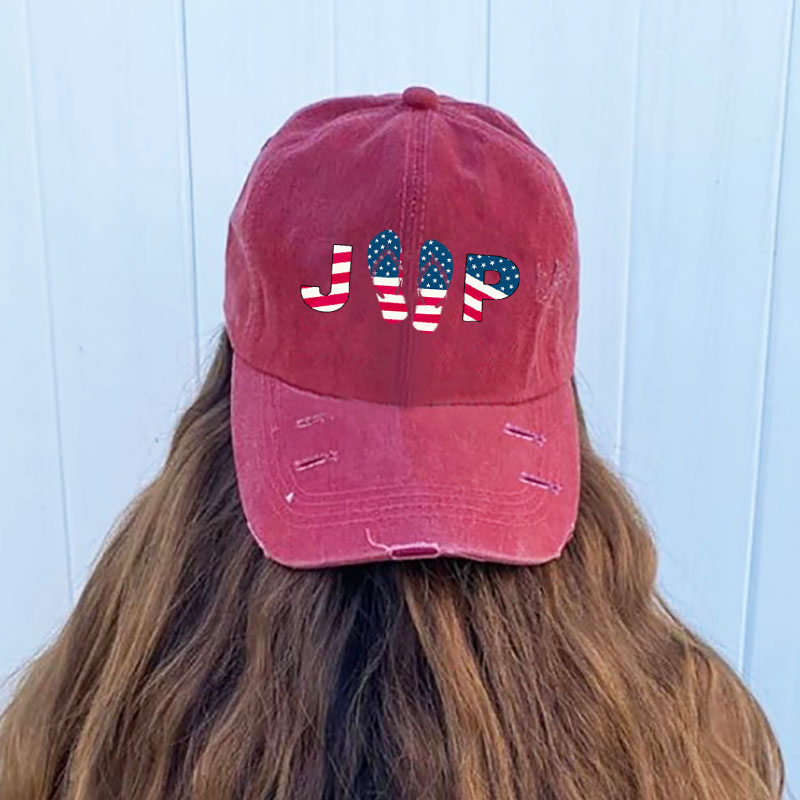 Jp USA Flag Flip Flop Baseball Cap