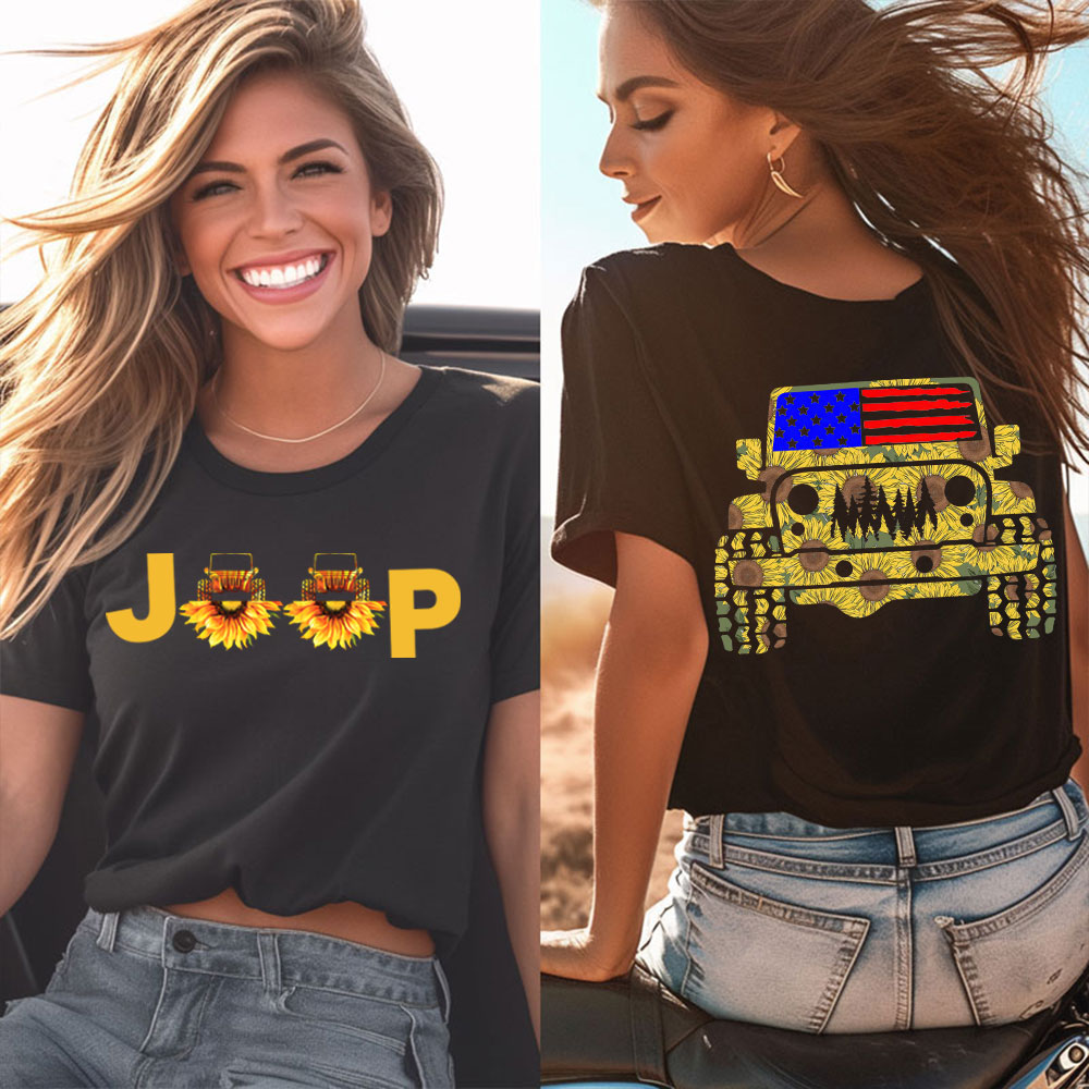 Jp Flag Adventure Grill Sunflowers Transfer Women T-Shirt