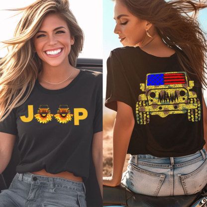 Jp Flag Adventure Grill Sunflowers Transfer Women T-Shirt