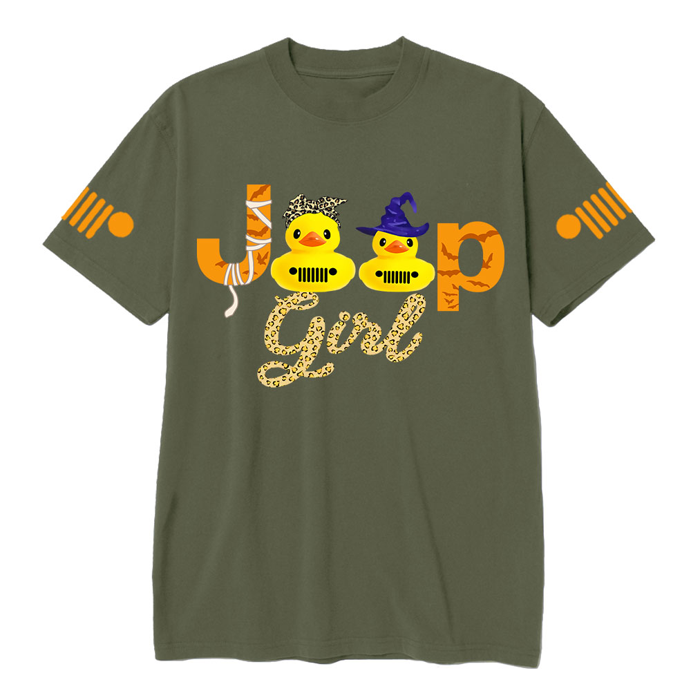 Jp Leopard print Girl Halloween Rubber Duck T-shirt