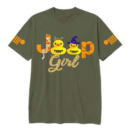 Jp Leopard print Girl Halloween Rubber Duck T-shirt