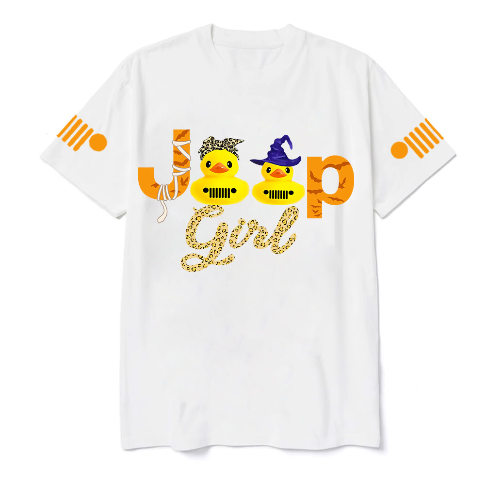 Jp Leopard print Girl Halloween Rubber Duck T-shirt