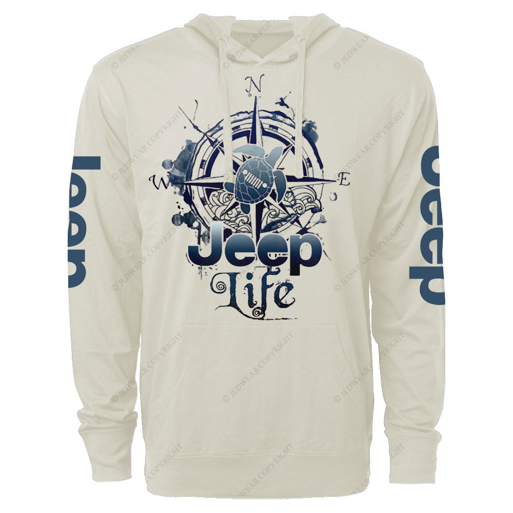 Jp Life Compass Sketch Turtle Oversized Lightweight Hoodie