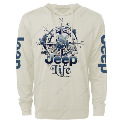Jp Life Compass Sketch Turtle Oversized Lightweight Hoodie