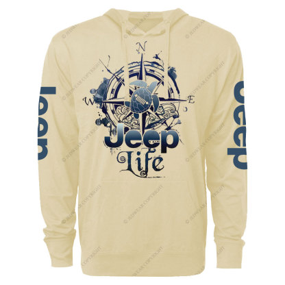 Jp Life Compass Sketch Turtle Oversized Lightweight Hoodie