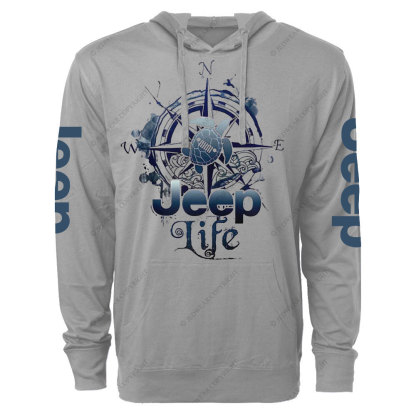 Jp Life Compass Sketch Turtle Oversized Lightweight Hoodie