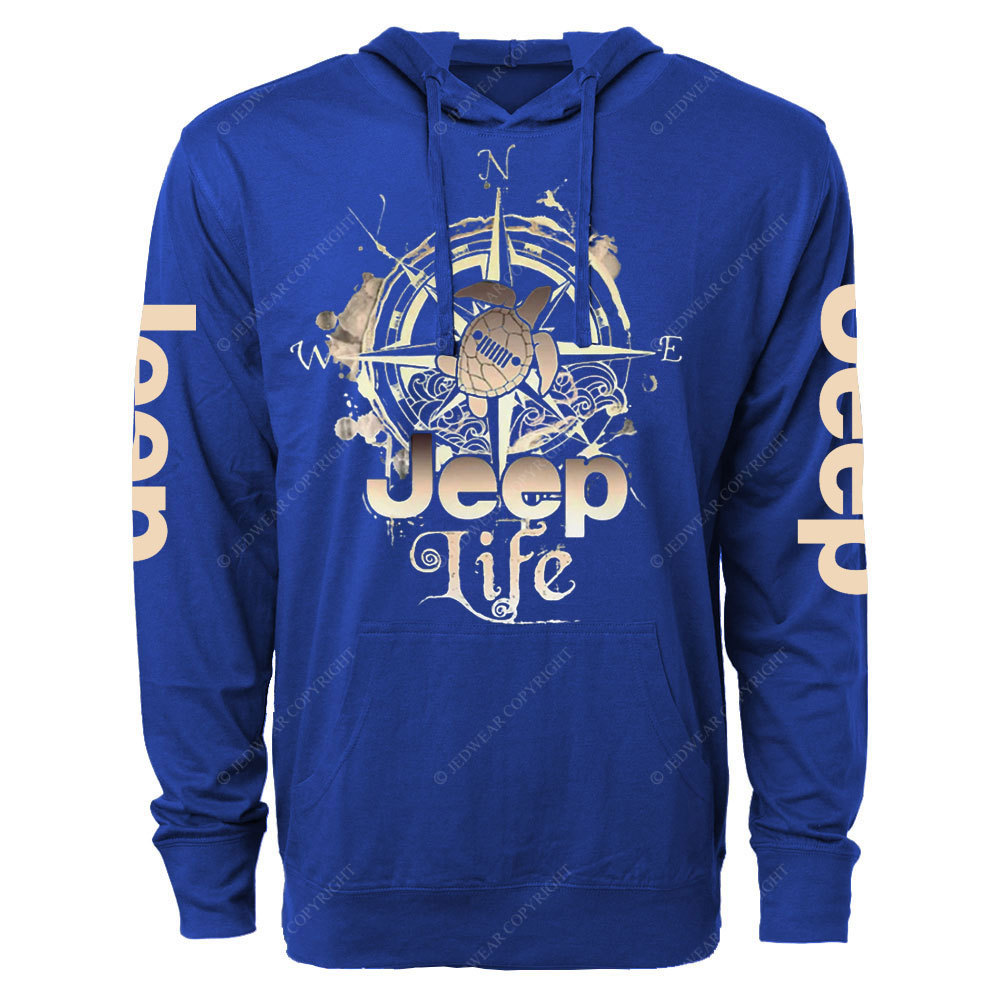 Jp Life Compass Sketch Turtle Oversized Lightweight Hoodie