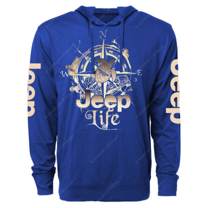 Jp Life Compass Sketch Turtle Oversized Lightweight Hoodie