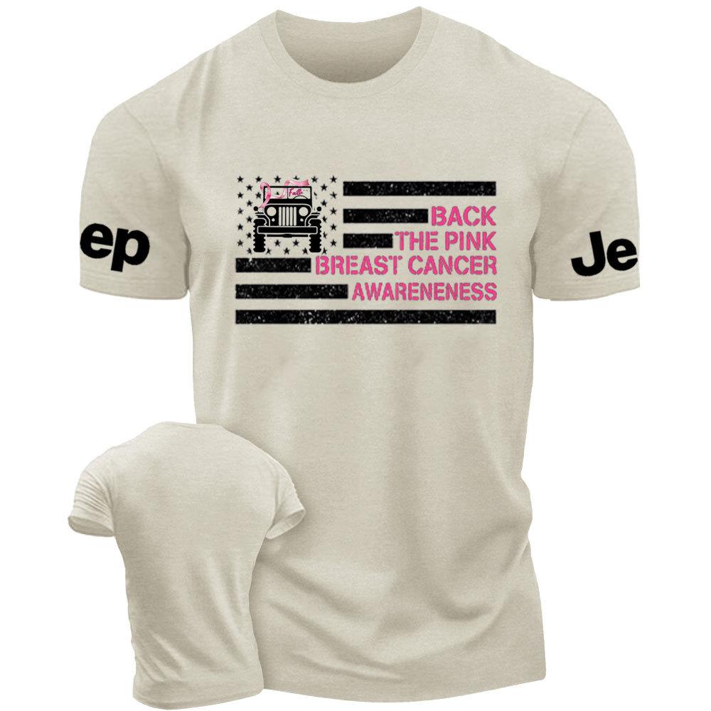 Back The Pink Breast Cancer Awareneness Pink Flag Jp Ribbon Faith T-Shirt