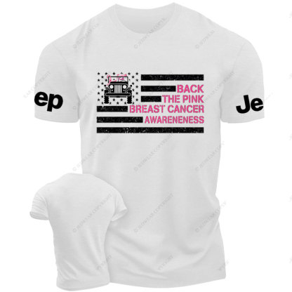 Back The Pink Breast Cancer Awareneness Pink Flag Jp Ribbon Faith T-Shirt